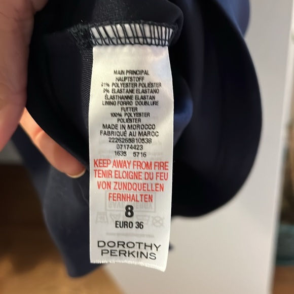 Cap sleeve dress- Navy Blue - Picture 6 of 7